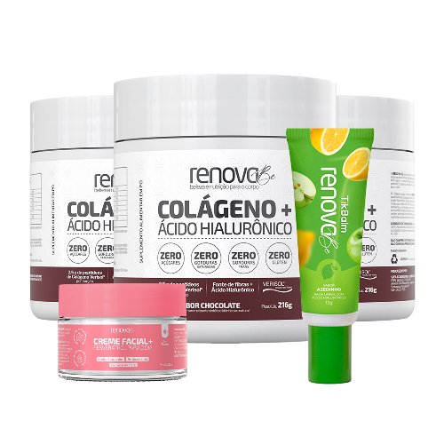 3 Potes Colágeno Verisol® 1 Resveratrol + 1 TikBalm Azedinho