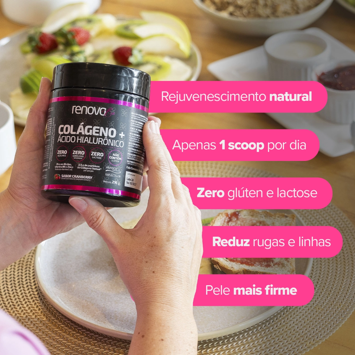 3 Colágenos Verisol® + 1 Retinol + 1 Resveratrol + 4x Firmador Instantâneo