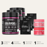 6 Colágenos Verisol® + 1 Resveratrol + 1 Retinol + 4x Firmador Instantâneo